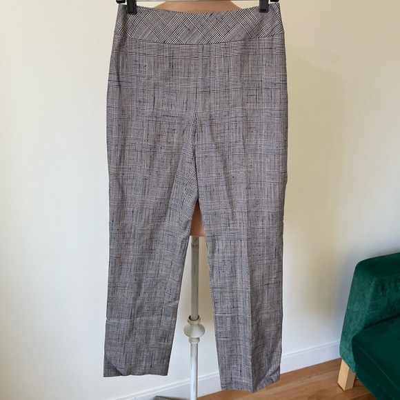 Akris High Waisted Gray Blue Wool Silk Linen Woven Trouser Pants EUC Size 6 - Picture 1 of 7